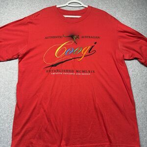 Vintage Coogi Men's XXL Red Cotton Graphic Embroidered Short Sleeve T-Shirt